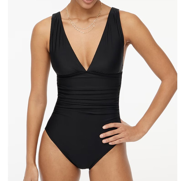 J. Crew Factory Other - J.Crew Factory One Piece Swimsuit Women's Small Black V-Neck Ruched NWT